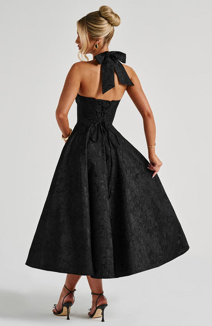 Vestido midi de verano Chloe Negro