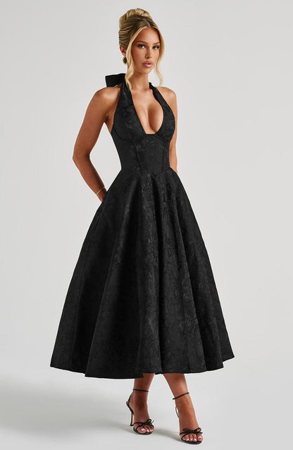 Vestido midi de verano Chloe Negro