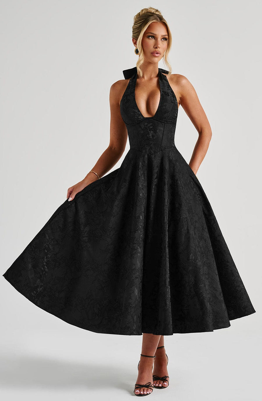 Vestido midi de verano Chloe Negro