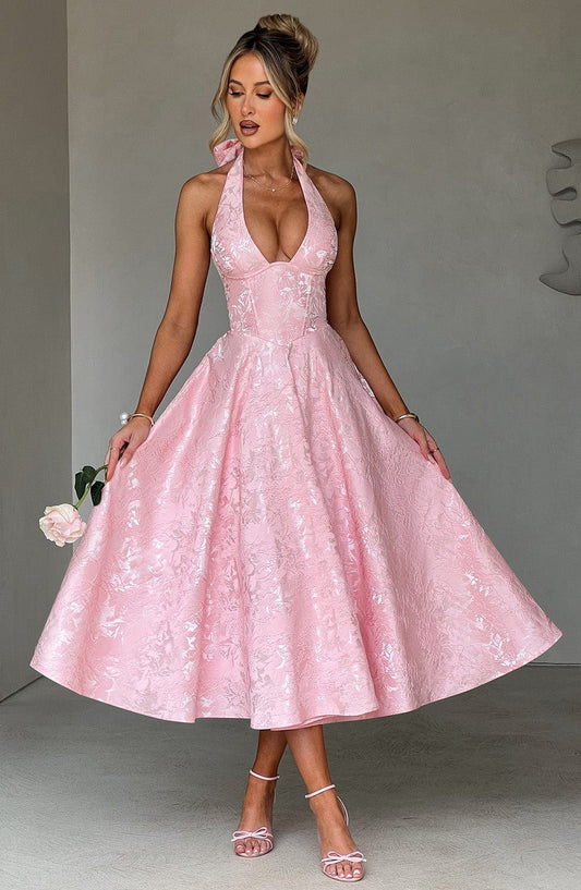 Vestido midi Chloe Blush - Moda de verano adorable