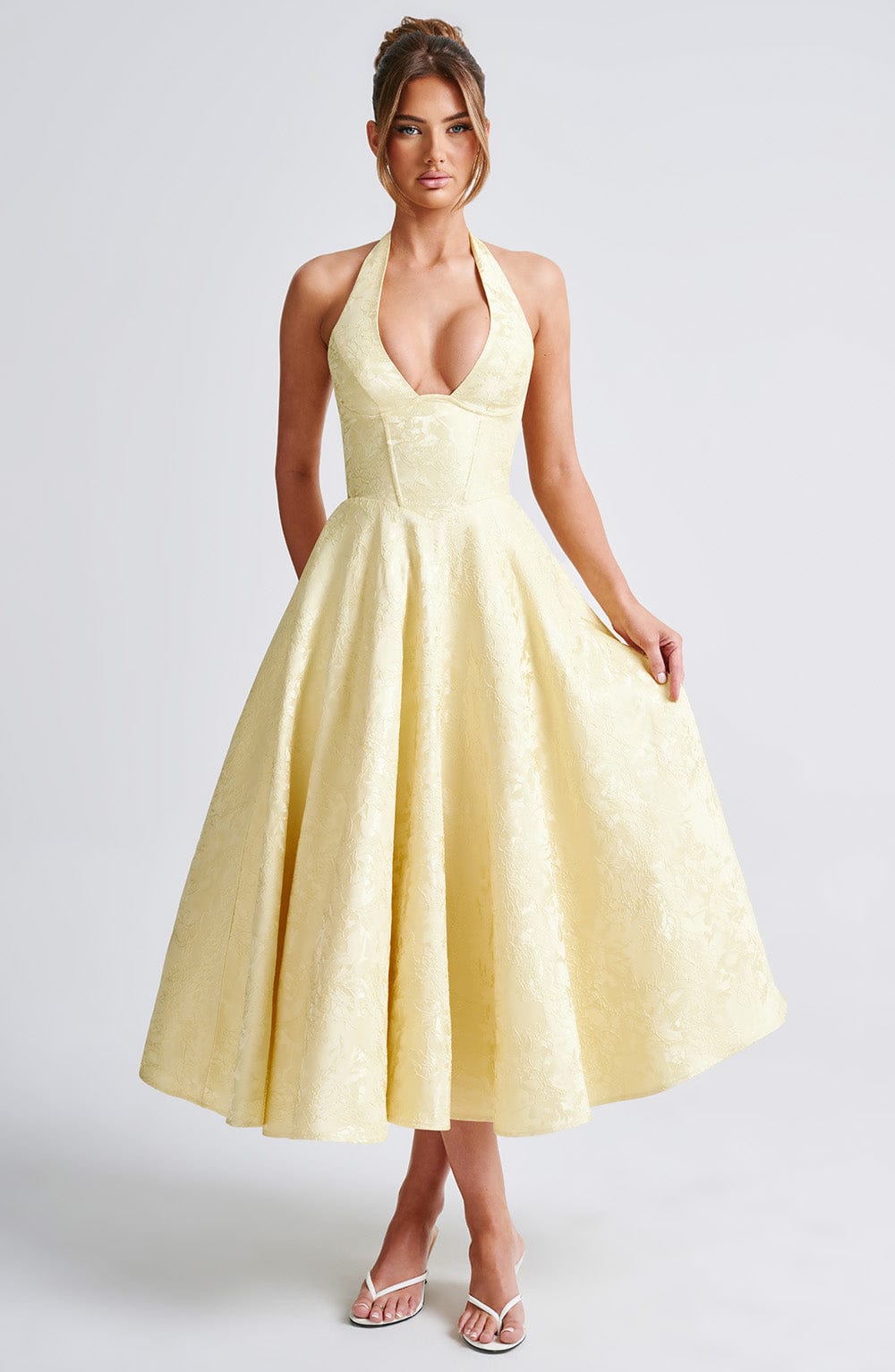 Vestido de verano midi Chloe Lemon - Perfecto para el verano
