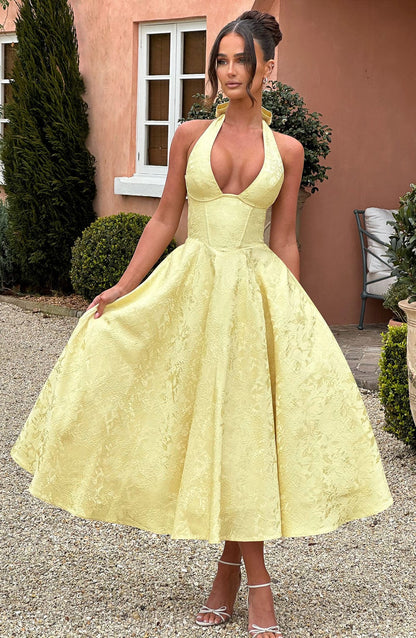 Vestido de verano midi Chloe Lemon - Perfecto para el verano