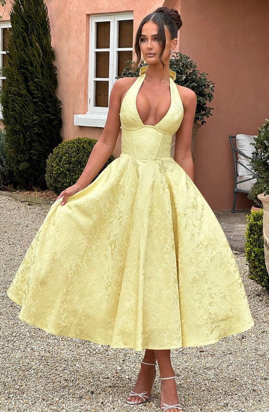 Vestido de verano midi Chloe Lemon - Perfecto para el verano