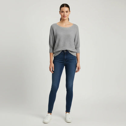 Luvrefashion | Ladies' Scoop Neck Pullover Sweater in Red - image 8