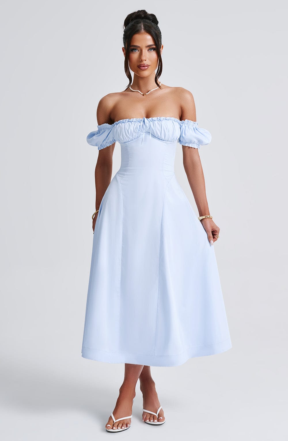 Vestido midi Sophia azul para mujer