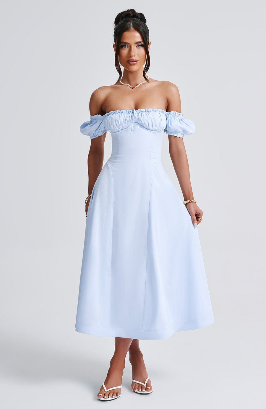 Vestido midi Sophia azul para mujer