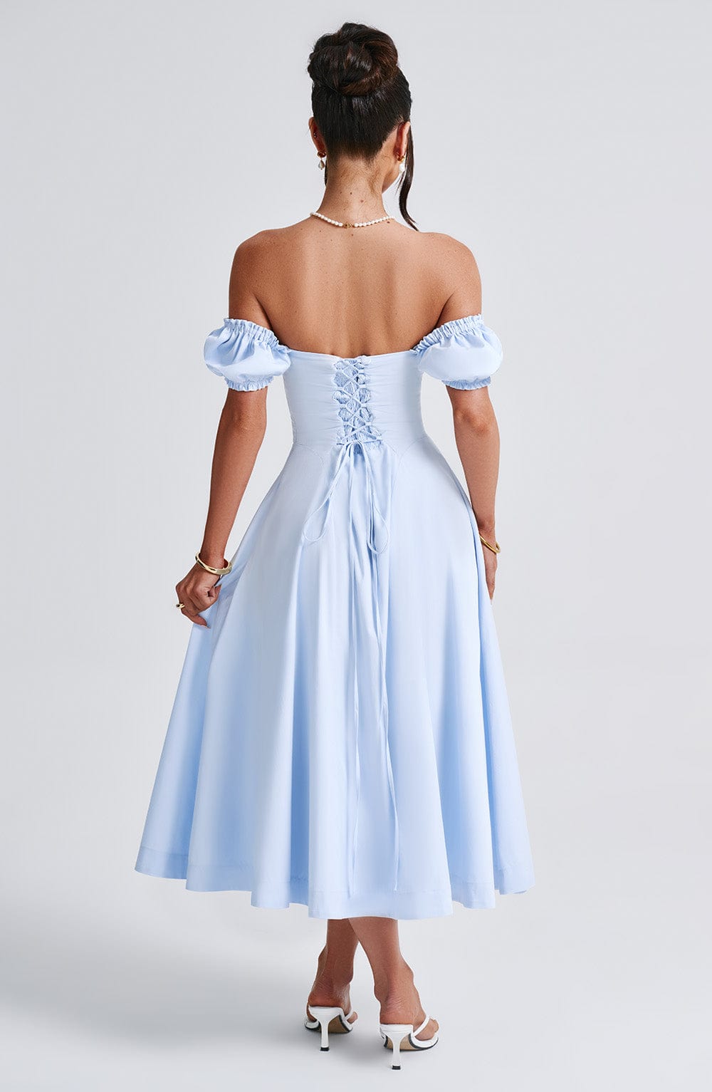 Vestido midi Sophia azul para mujer