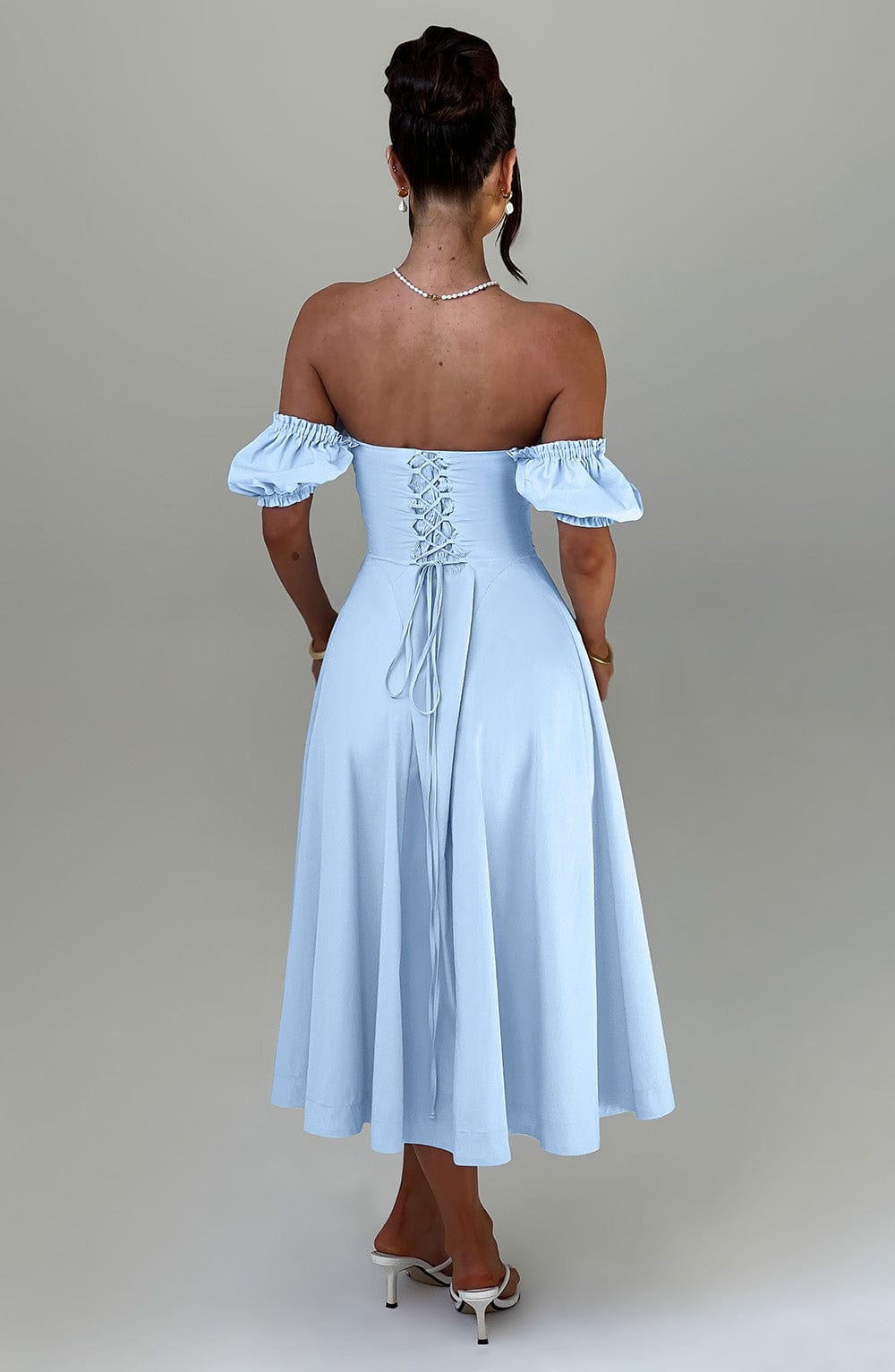 Vestido midi Sophia azul para mujer