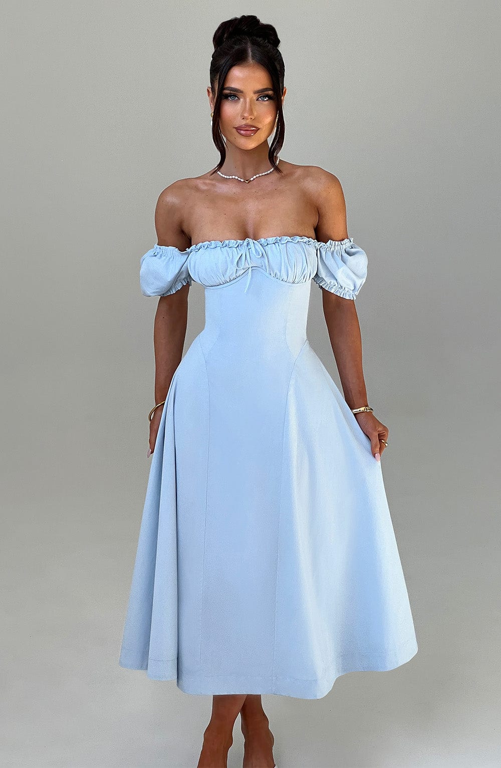 Vestido midi Sophia azul para mujer