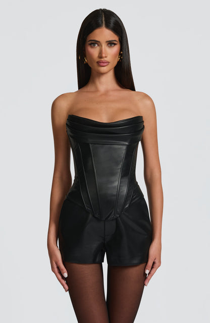 Top corsé Sophia negro para el verano