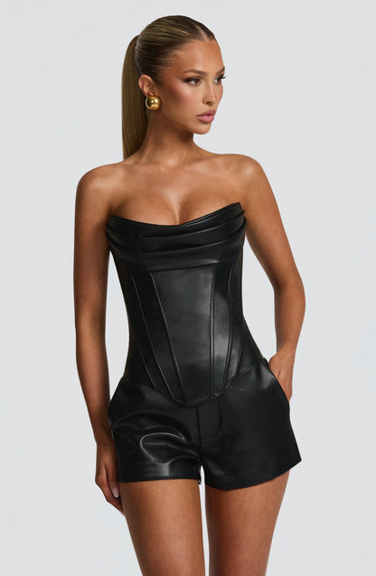 Top corsé Sophia negro para el verano