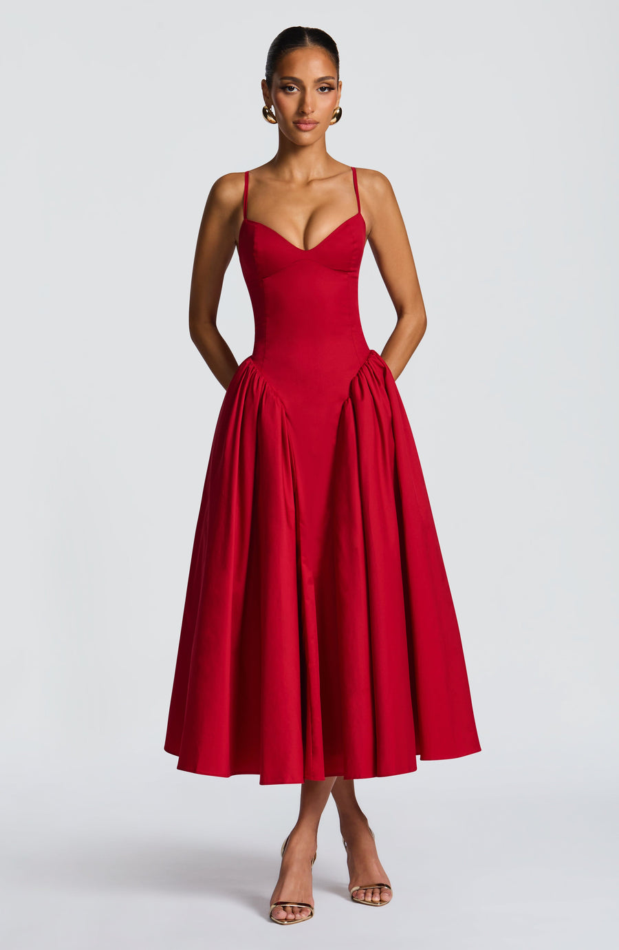 Sophia Vestido Midi de Verano Rojo - Moda Perfecta para el Verano