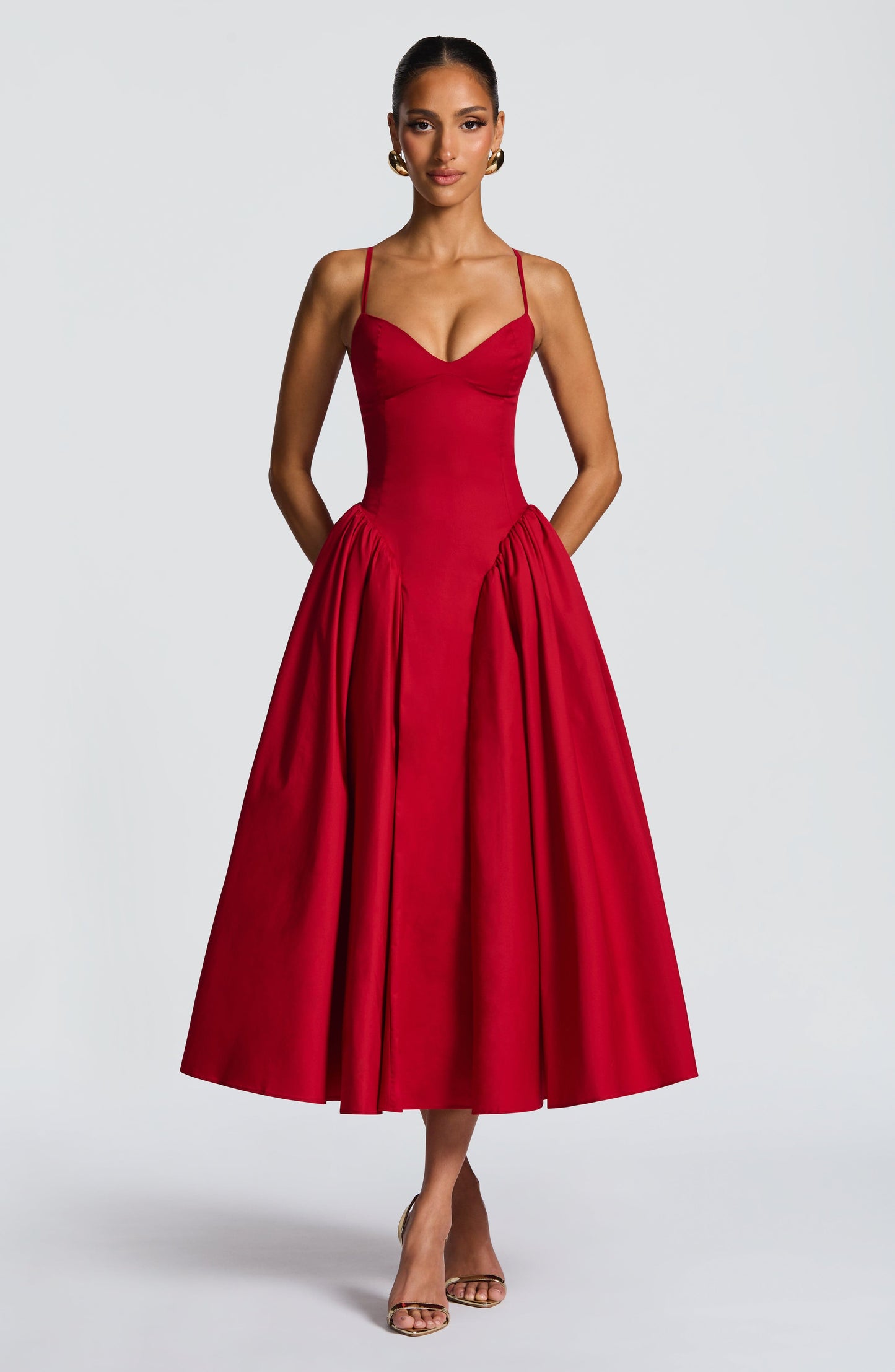 Sophia Vestido Midi de Verano Rojo - Moda Perfecta para el Verano
