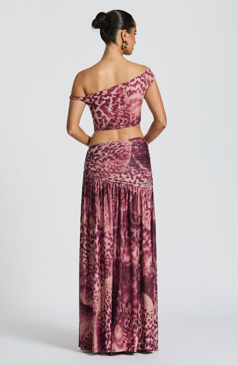 Top de verano Sophia con estampado de orquídeas magenta