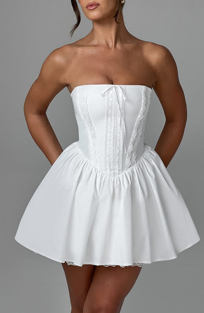 Minivestido Chloe Ivory - Moda de verano adorable