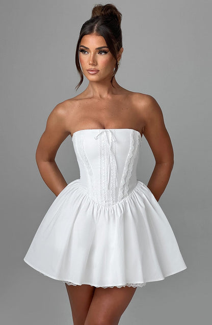 Minivestido Chloe Ivory - Moda de verano adorable