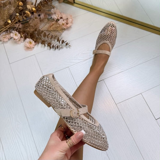 Zapatillas de bailarina Sophia con hebilla informal para primavera y verano