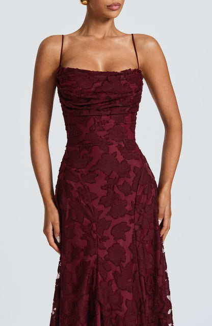 Vestido de verano Amelia Maxi - Rojo cereza