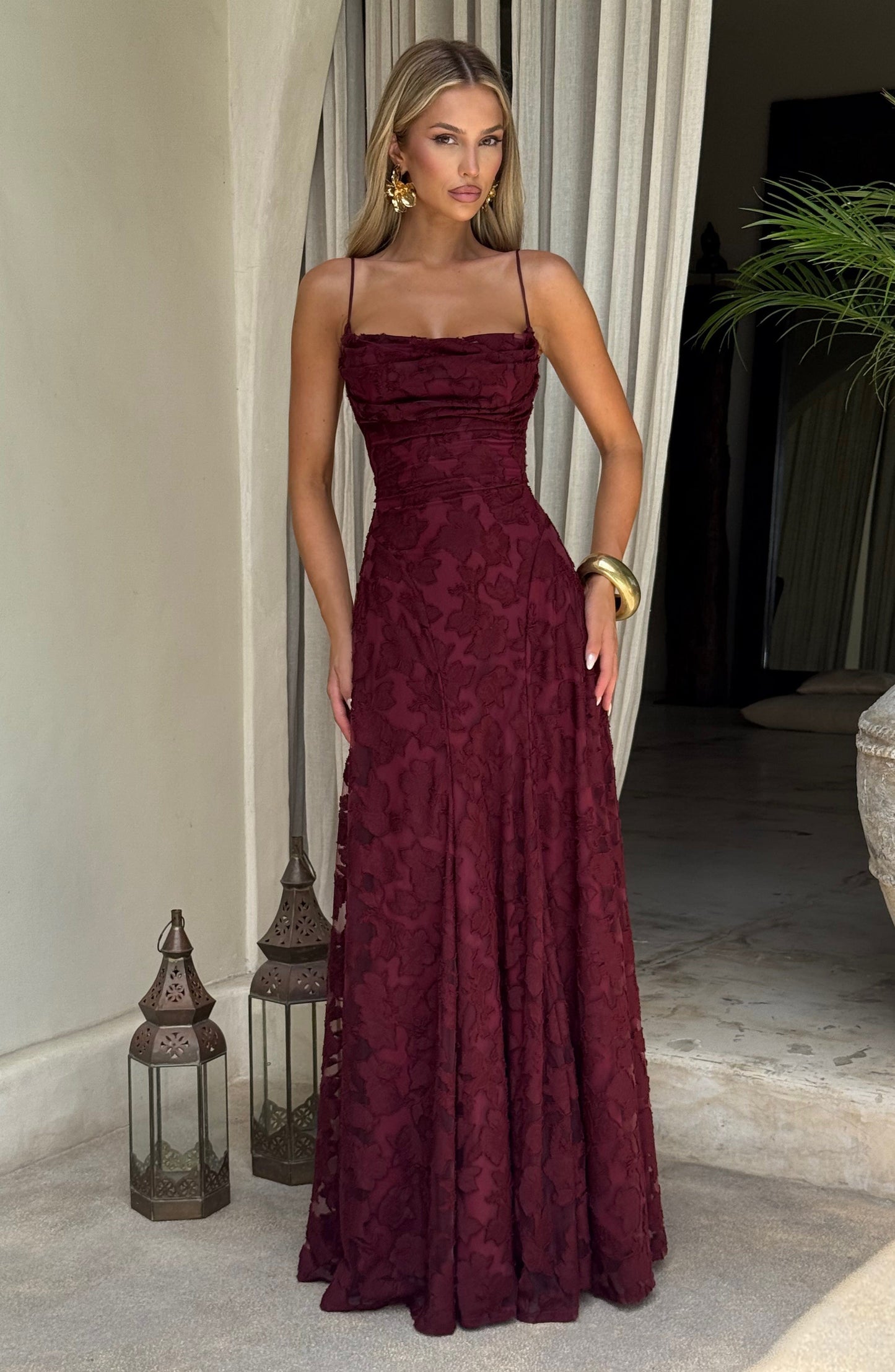 Vestido de verano Amelia Maxi - Rojo cereza