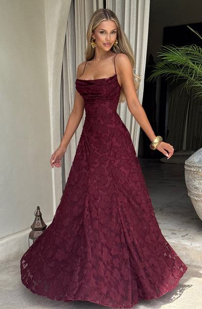 Vestido de verano Amelia Maxi - Rojo cereza