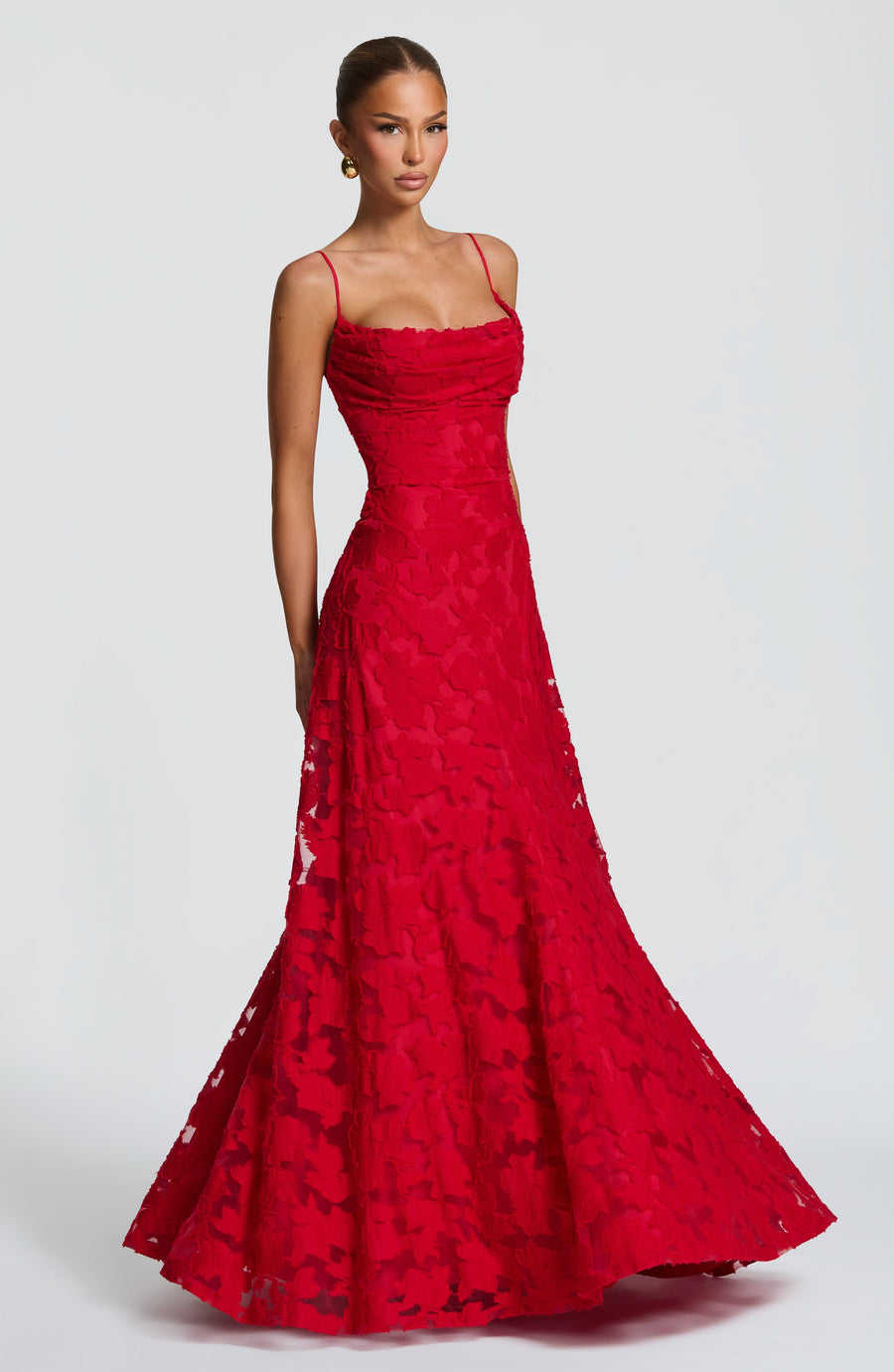 Vestido largo de verano Sophia rojo para mujer