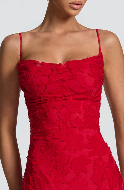 Vestido largo de verano Sophia rojo para mujer