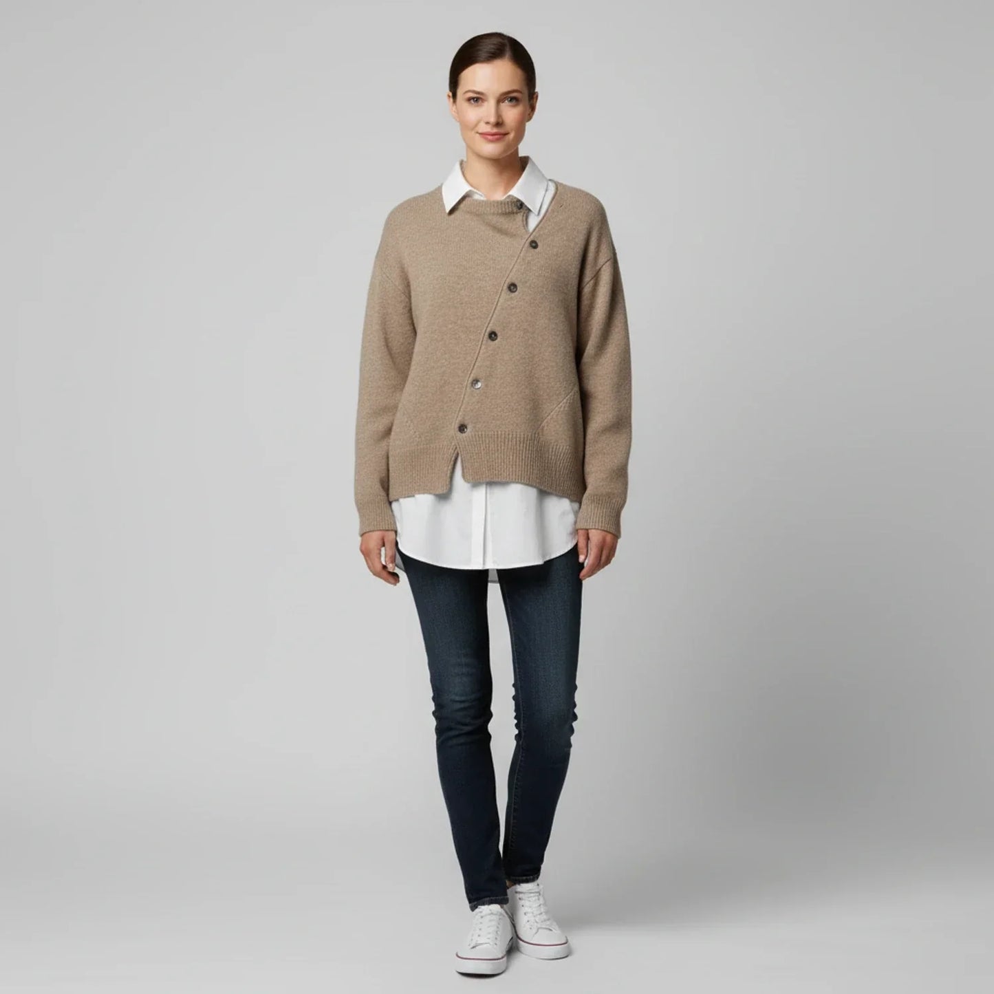 Luvrefashion | Loose Fit Sweater in Brown - side view