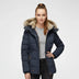 Chaqueta de plumas acolchada con capucha para mujer - Azul