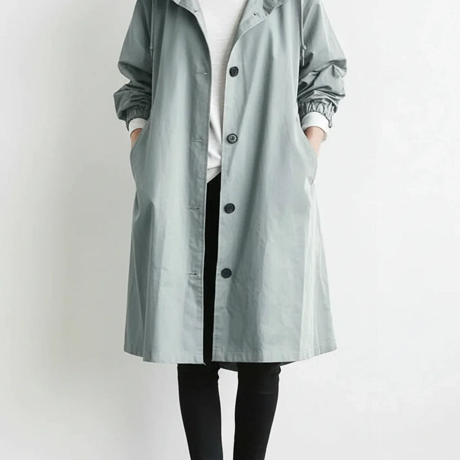Luvrefashion | Long Hooded Coat for in Light Gray - image 6