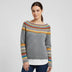 Jersey de manga larga Fair Isle para mujer - Gris