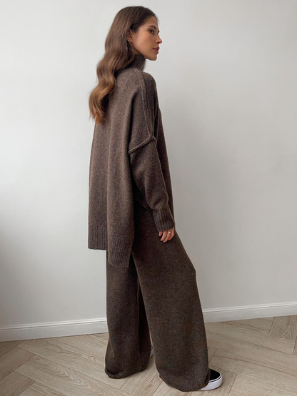 Luvrefashion | Sienna Relaxed Fit Two Piece Ensemble in Beige - image 9