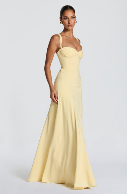 Vestido largo de verano Chloe Lemon