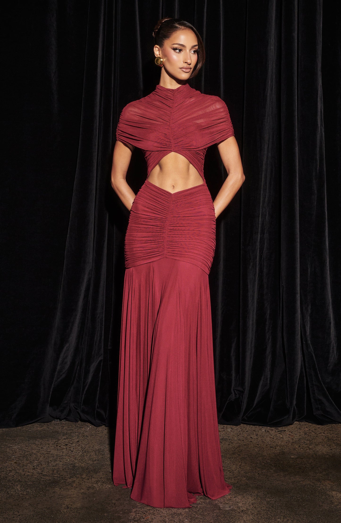 Vestido maxi de verano Sophia Burgundy