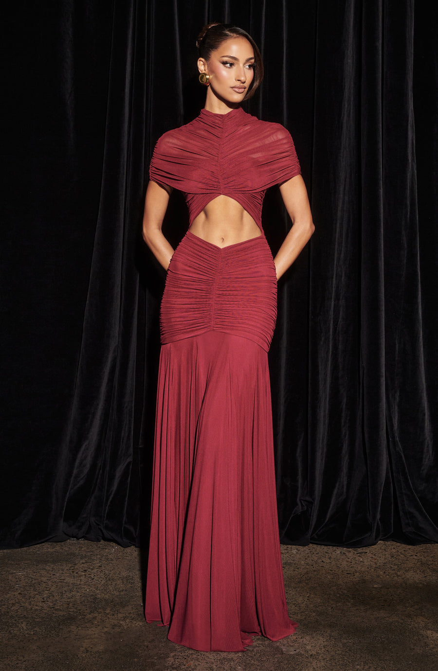 Vestido maxi de verano Sophia Burgundy