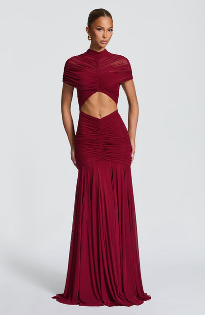 Vestido de verano maxi Sophia Burgundy