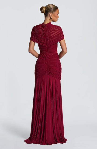 Vestido maxi de verano Sophia Burgundy