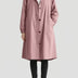 Abrigo largo con capucha para mujer - Pink