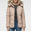 Chaqueta de plumas acolchada con capucha para mujer