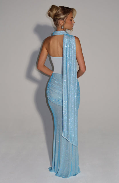 Vestido de verano largo Isabella Aqua
