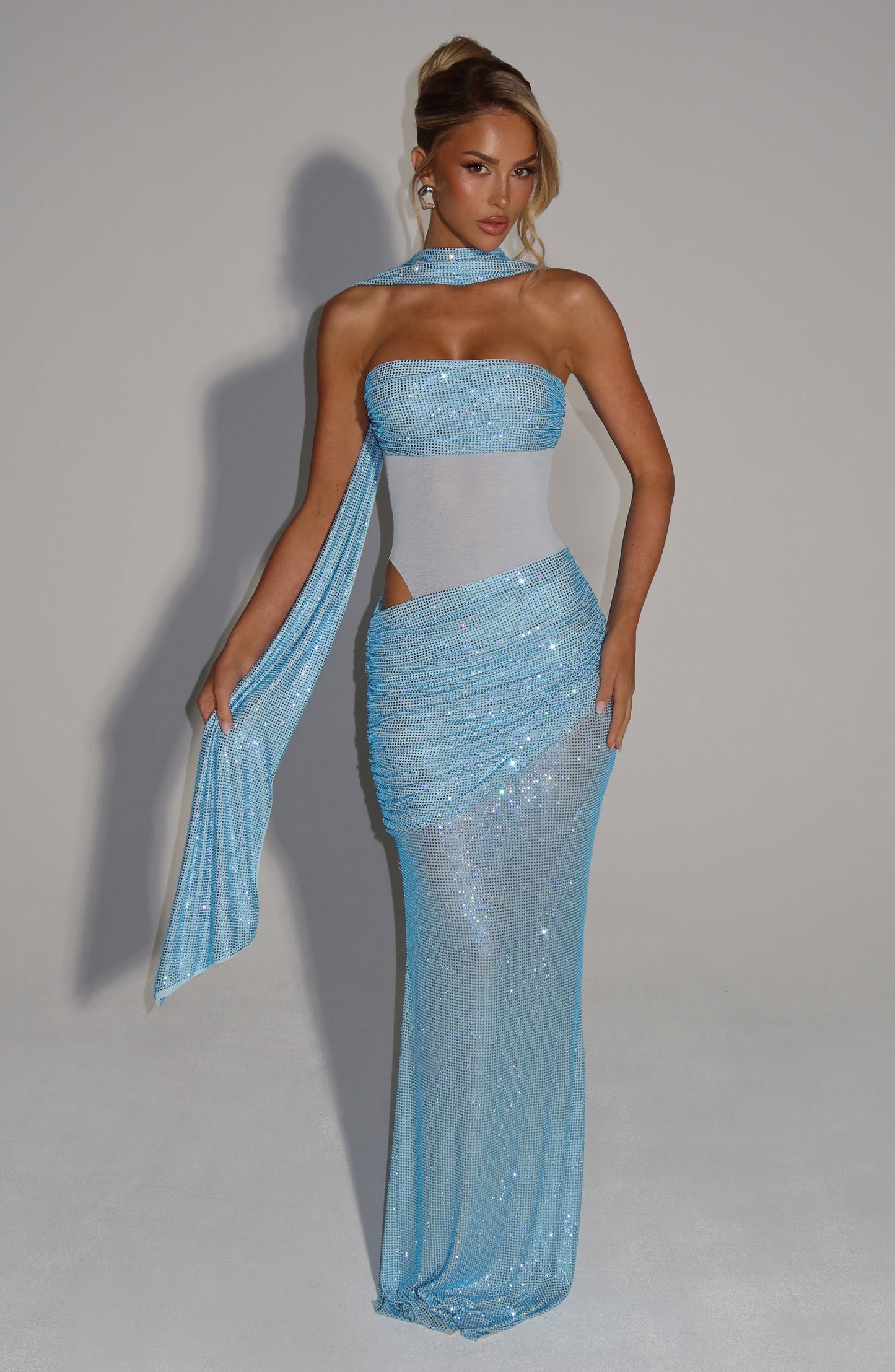 Vestido de verano largo Isabella Aqua