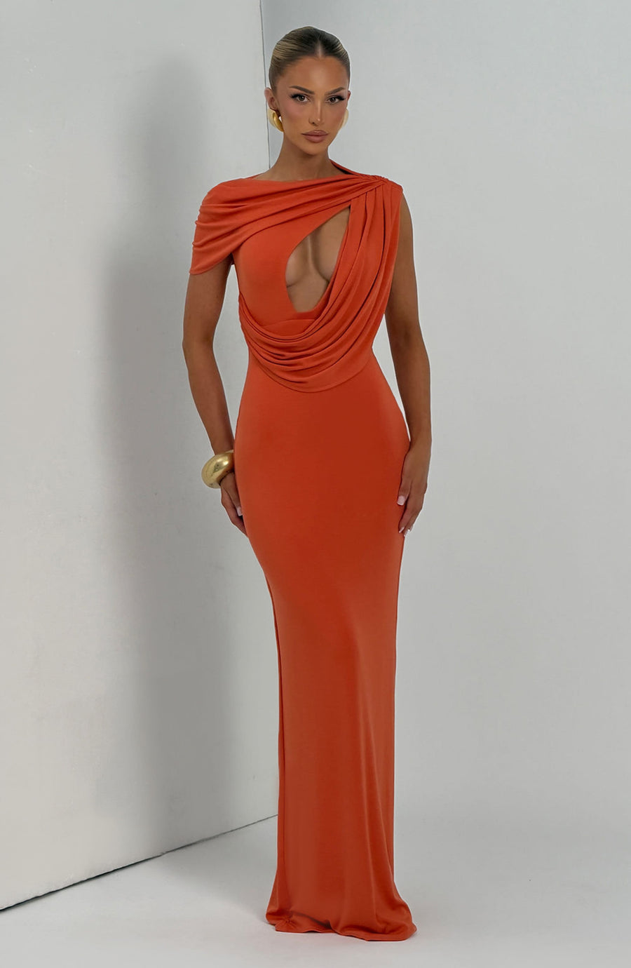 Maxivestido de verano Sienna en naranja quemado