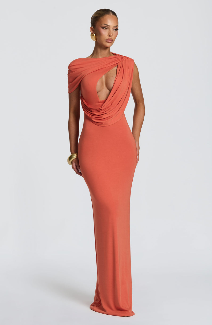 Maxivestido de verano Sienna en naranja quemado