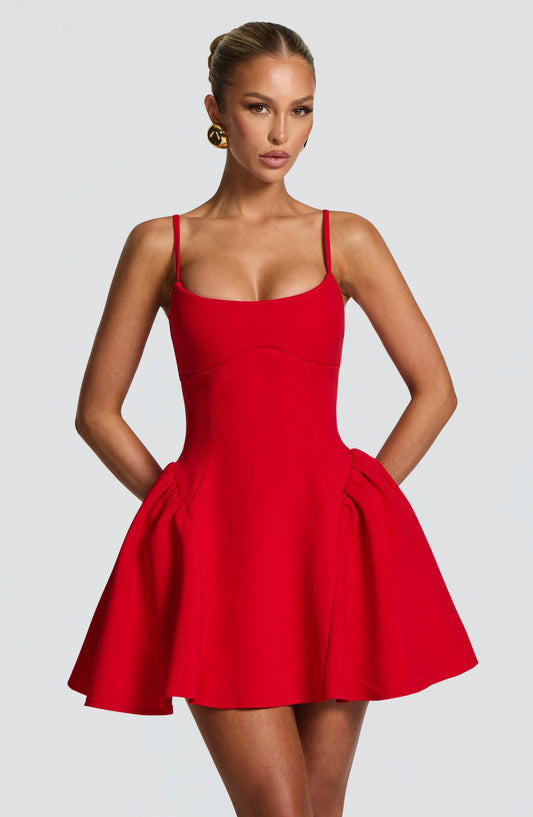 Minivestido de verano rojo Sophie - Lindo vestido de verano