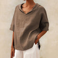 Lena | Camisa informal de cuello en V para mujer con estilo sencillo