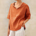 Lena | Camisa informal de cuello en V para mujer con estilo sencillo - Naranja