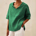 Lena | Camisa informal de cuello en V para mujer con estilo sencillo - Verde