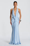 Vestido largo de verano Sophia en azul glaciar