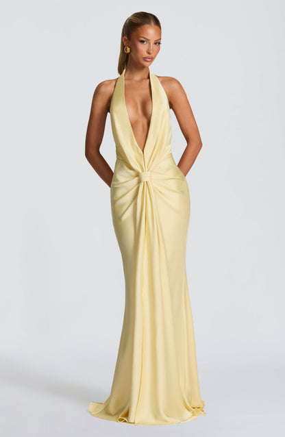 Vestido veraniego largo Chloe Lemon