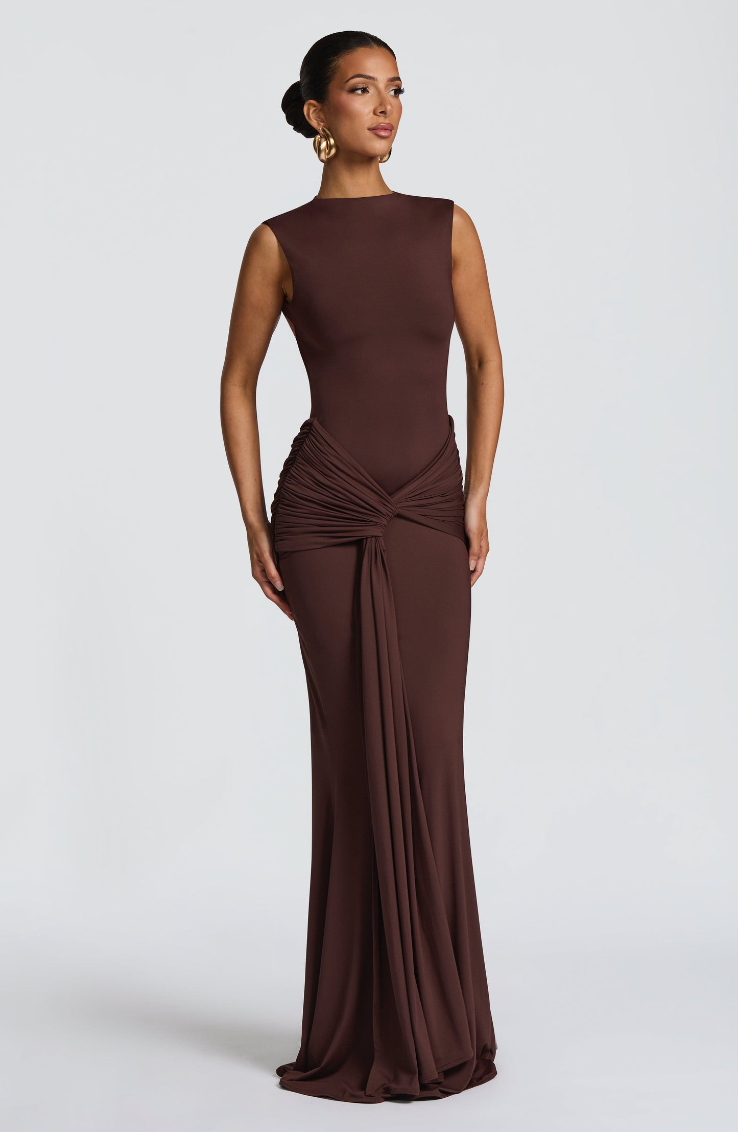 Vestido de verano Sophia Maxi en marrón ciruela