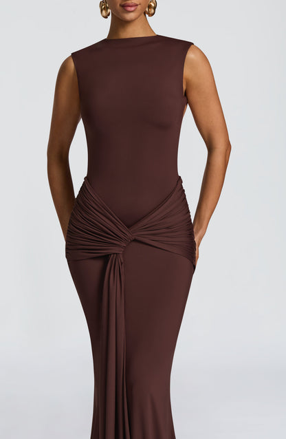Vestido de verano Sophia Maxi en marrón ciruela
